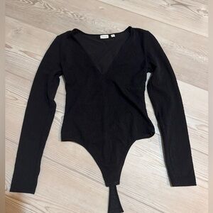 Aritzia Babaton black long sleeve v-neck body suit (kind of sheer)